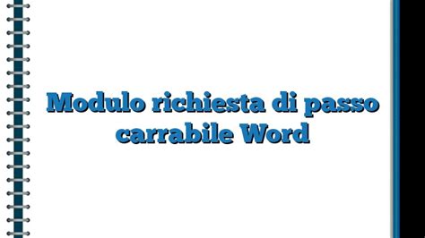 richiesta di passo carrabile